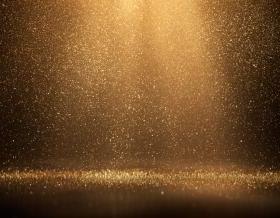 Digitally generated image of falling gold particles, perfectly usable for a wide variety of topics like Christmas, luxury, success, celebration, etc.
