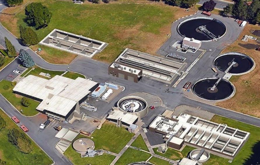 俄勒冈州水修复工厂的鸟瞰图