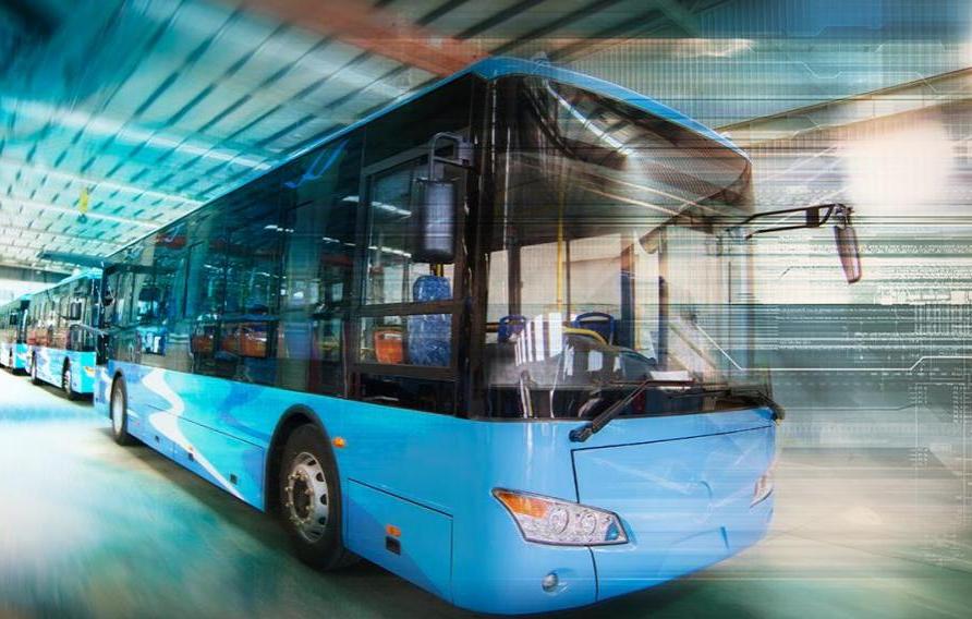 Blue stock image of a bus