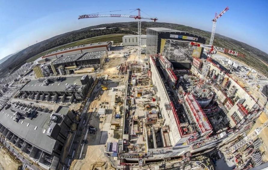 An aerial view of the ITER construction site