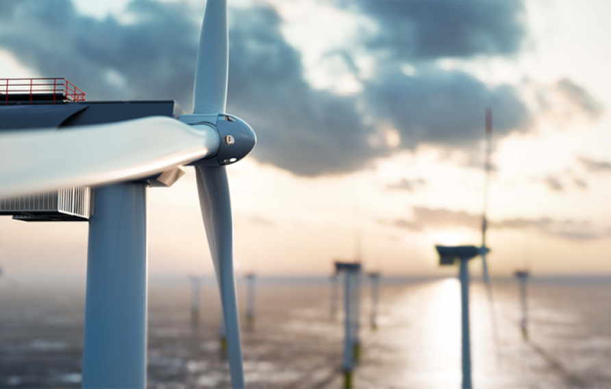 Offshore wind stock image
