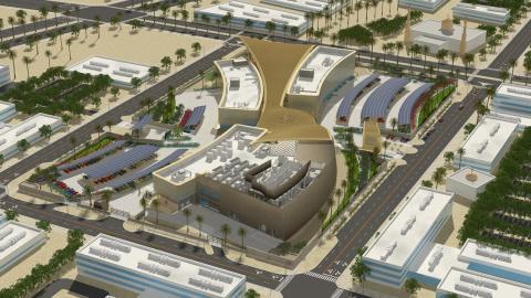 沙特阿拉伯Sinnovate科技中心白天的鸟瞰图
