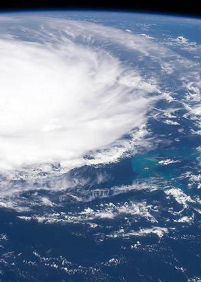 Hurricane from aerial view of earth, courtesy of NASA